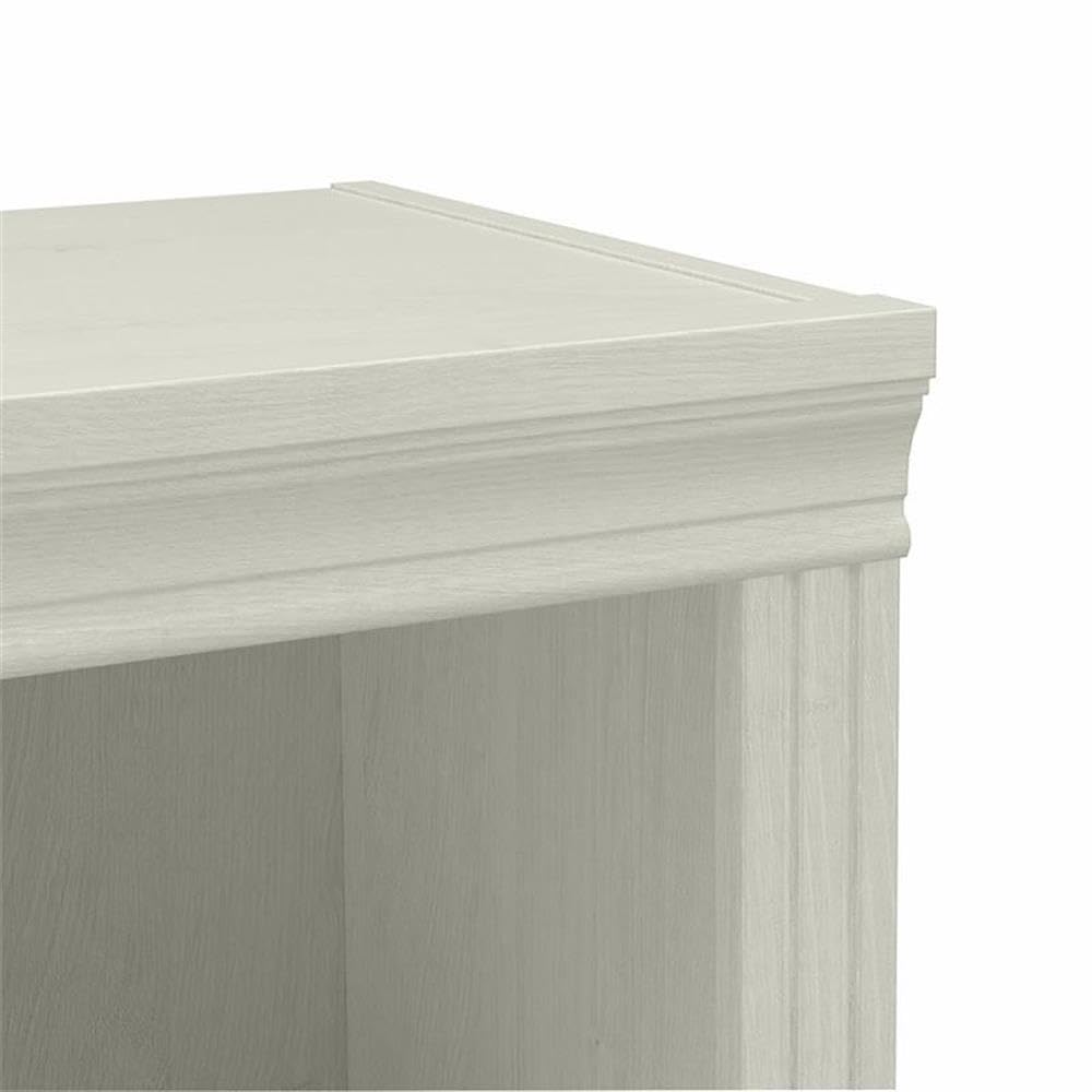 Bush Home Saratoga Tall 5 Shelf Bookcase in Linen White Oak, Home Office Organizer, Vertical Storage Solution for Books and Office Supplies, Tall Bookshelf