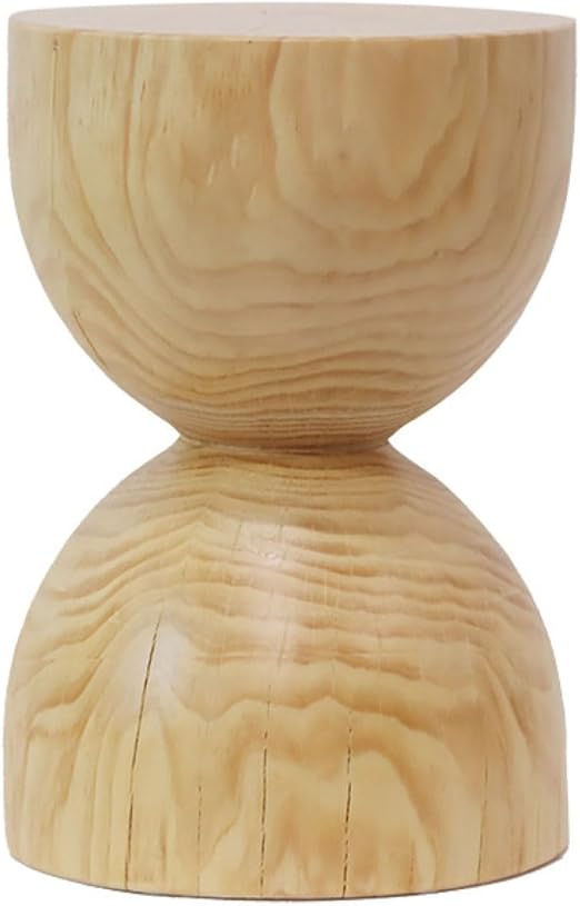 Round Wood Drum Side Table