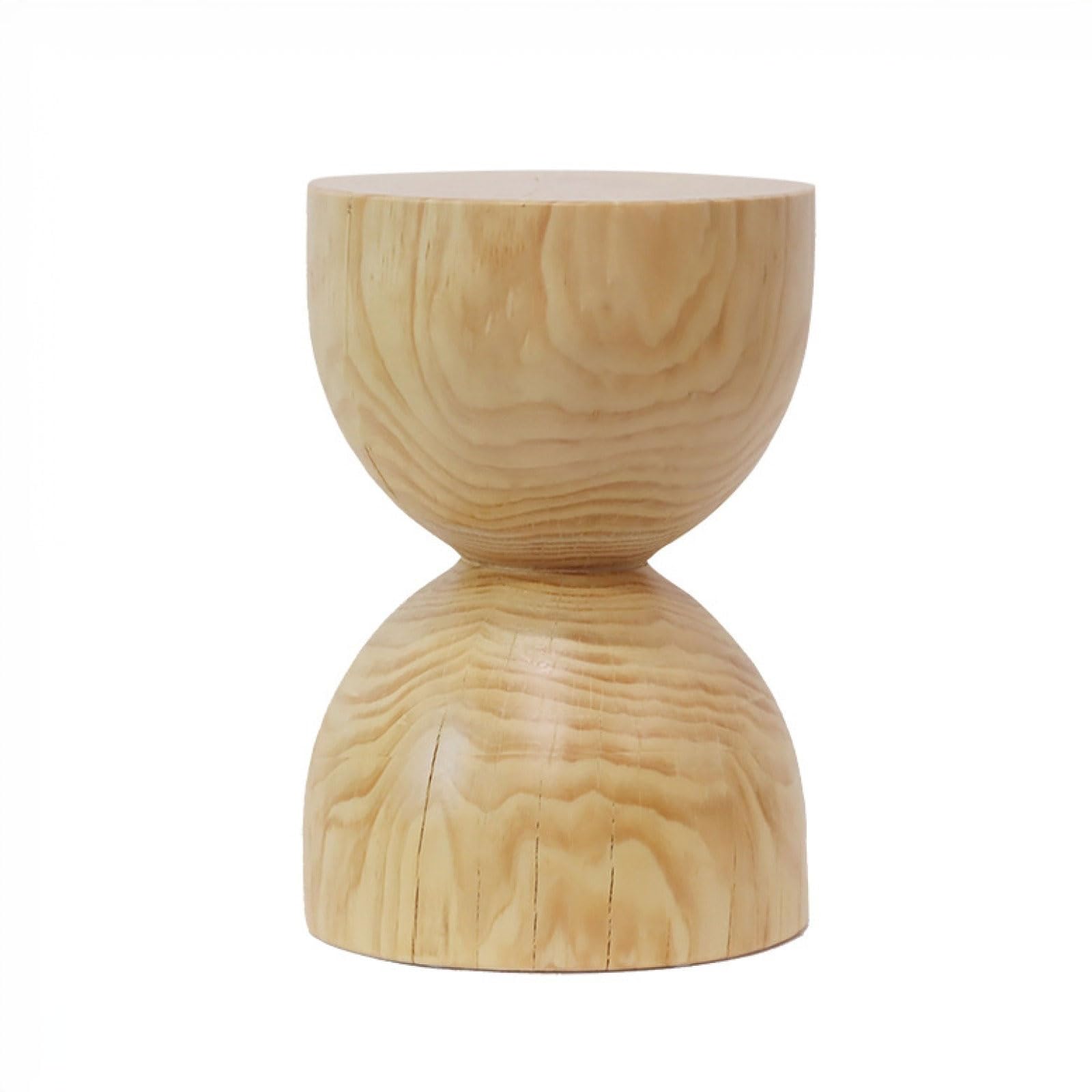 Natural Wood Drum Side Table