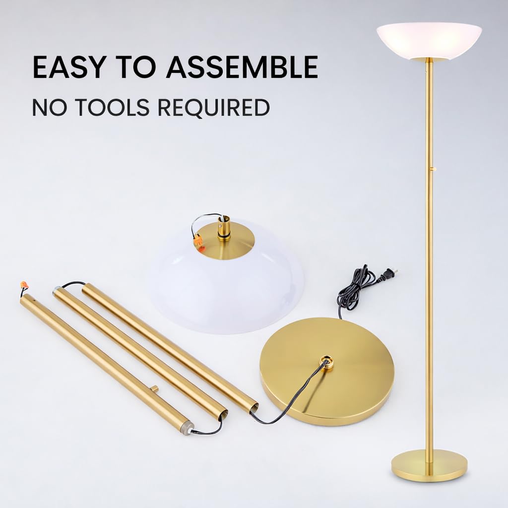 LED Floor Lamp 10000 Lumen Dimmable with Acrylic Shade