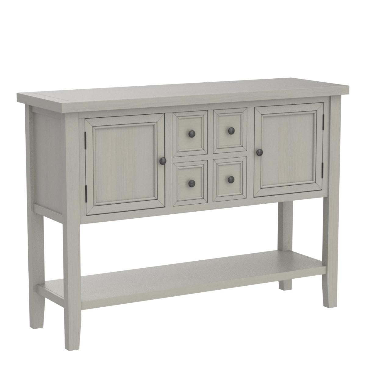 Merax Modern Wood Buffet Table with Storage Shelf, 2 Drawers and 2 Cabinets Buffet Coffee Bar Cabinet for Living Room Dinning Room Kitchen (Antique Gray)