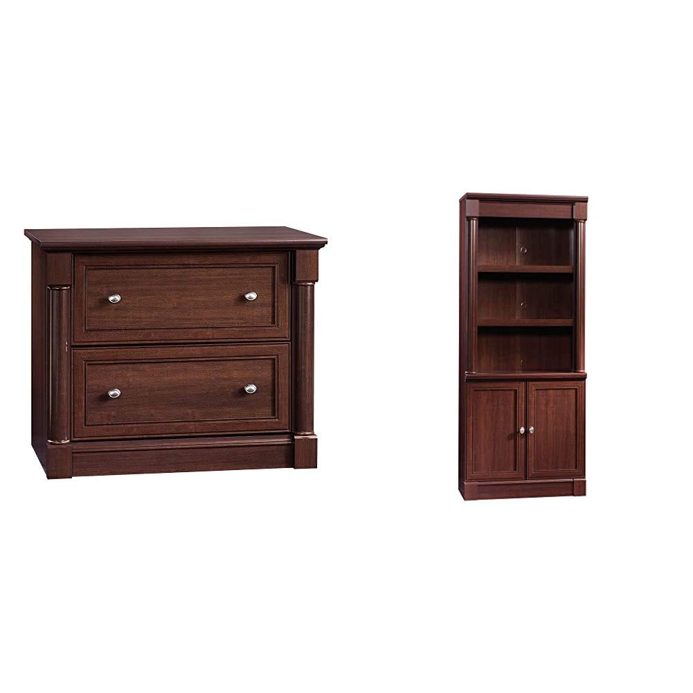 Cherry File Cabinet & Bookcase Set