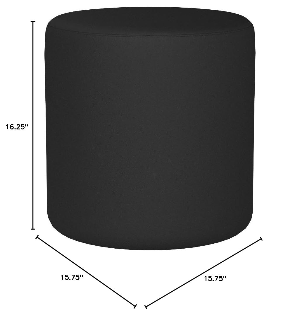Black Round Ottoman