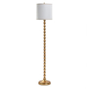 64.5" Vintage Gold Floor Lamp with Linen Drum Shade