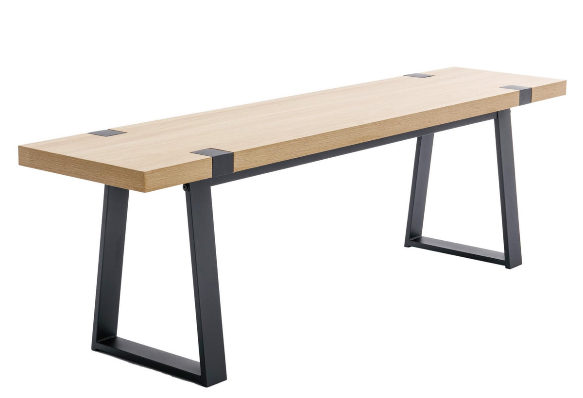 Wood Dining Bench with Metal Legs