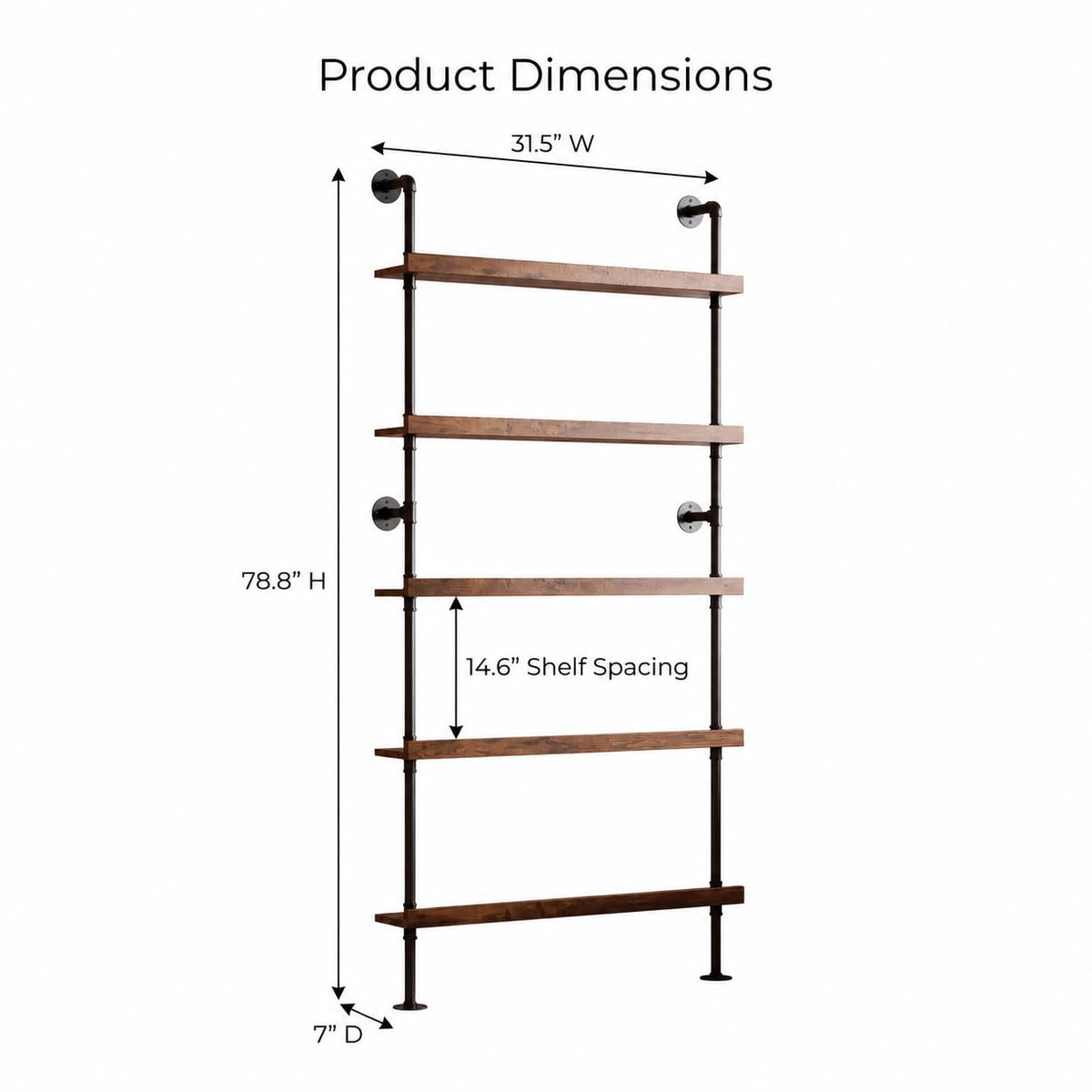 KIVEOSPACE 5-Tier Wall Mounted Wine Rack with LED Lights