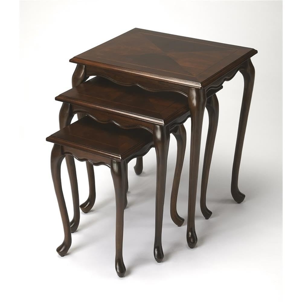 Cherry Wood Nesting Tables Set of 3
