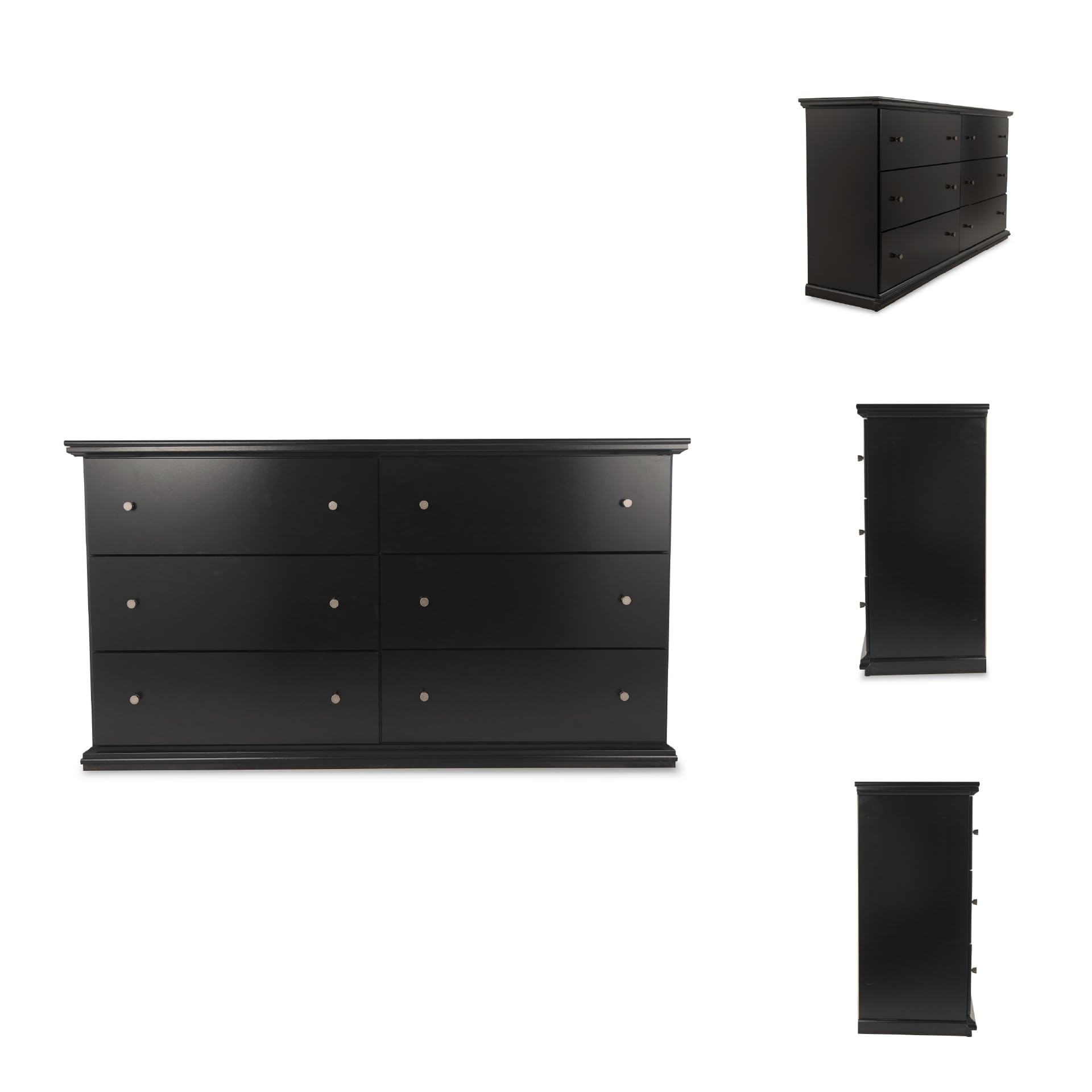 Signature Design by Ashley Maribel Classic 6 Drawer Dresser, Black