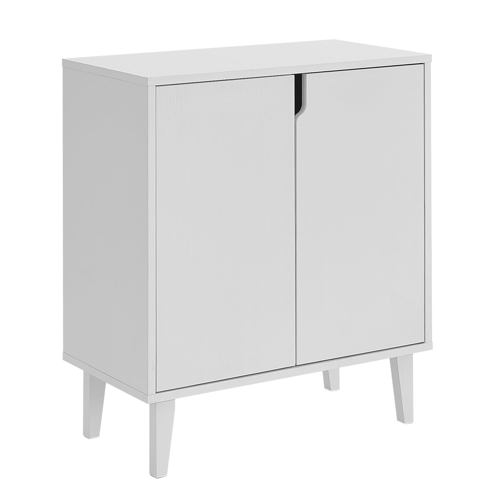 2-Door Storage Cabinet with Soft-Close Doors & Wood Legs