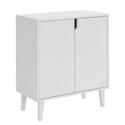 2-Door Storage Cabinet with Soft-Close Doors & Wood Legs