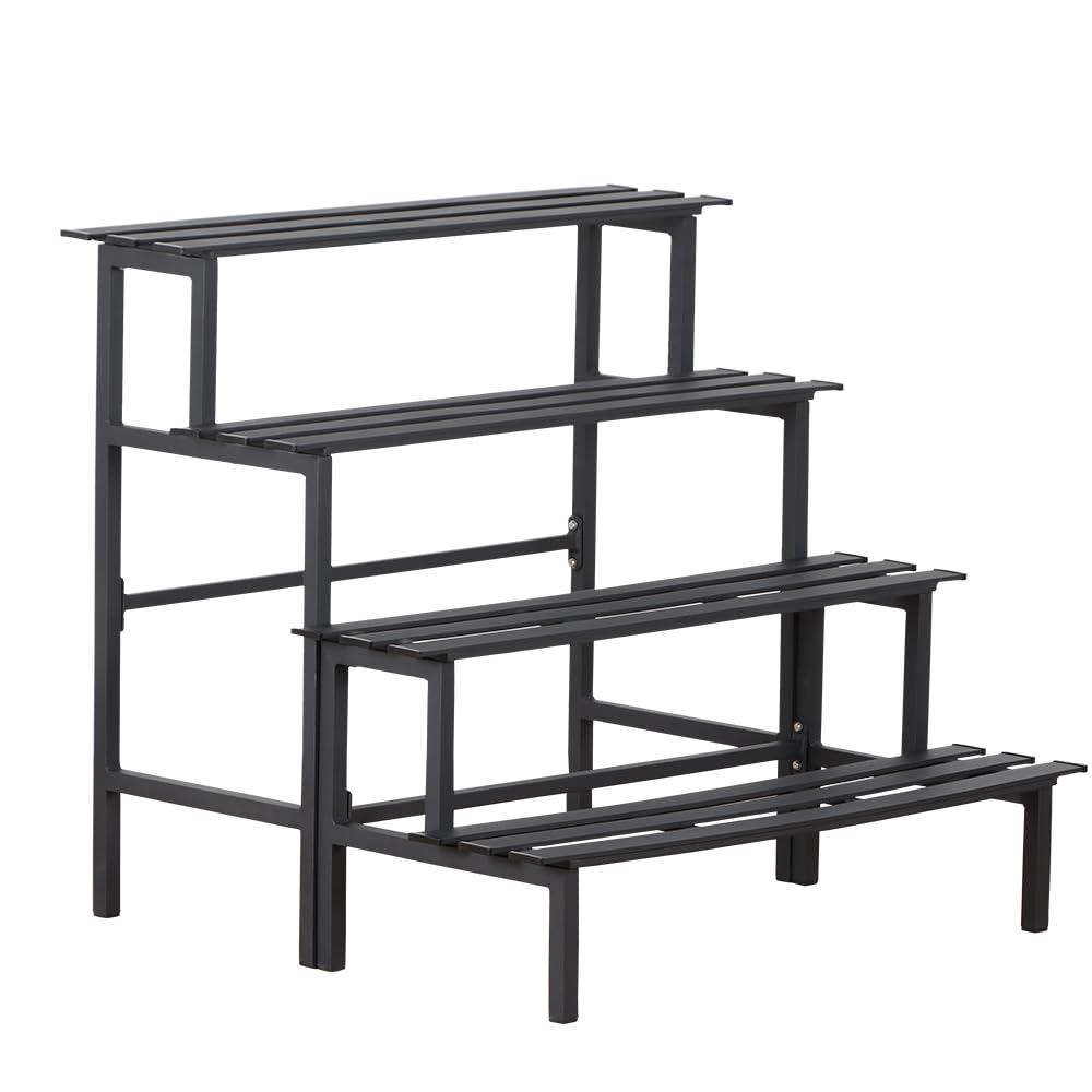 DHYGOTFUR Aluminum Plant Stand Indoor & Outdoor Flower Rack 4-Tier