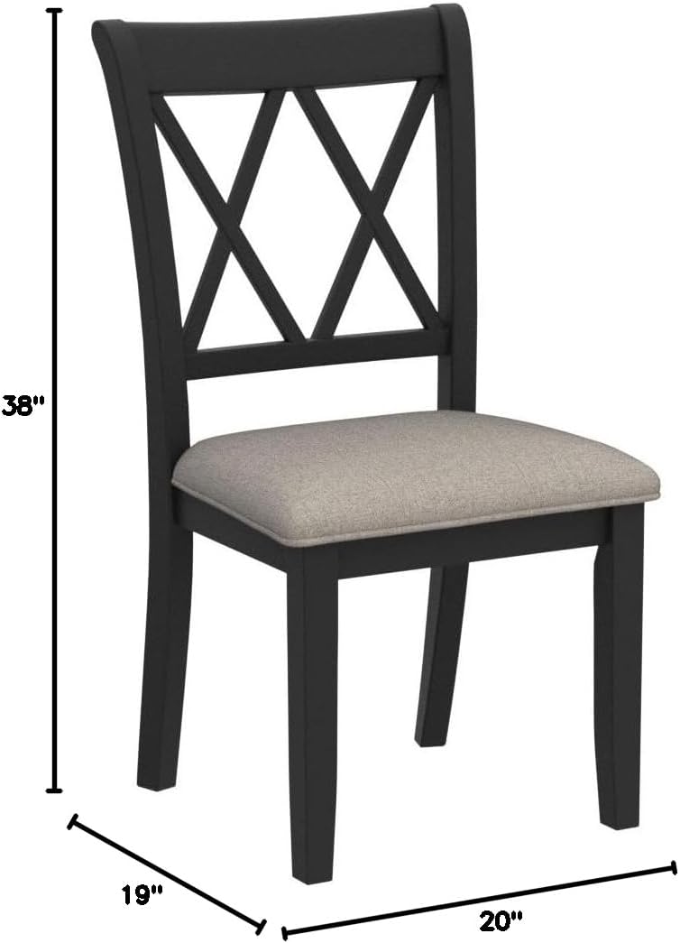 Upholstered Cross-Back Dining Chairs, Set of 2