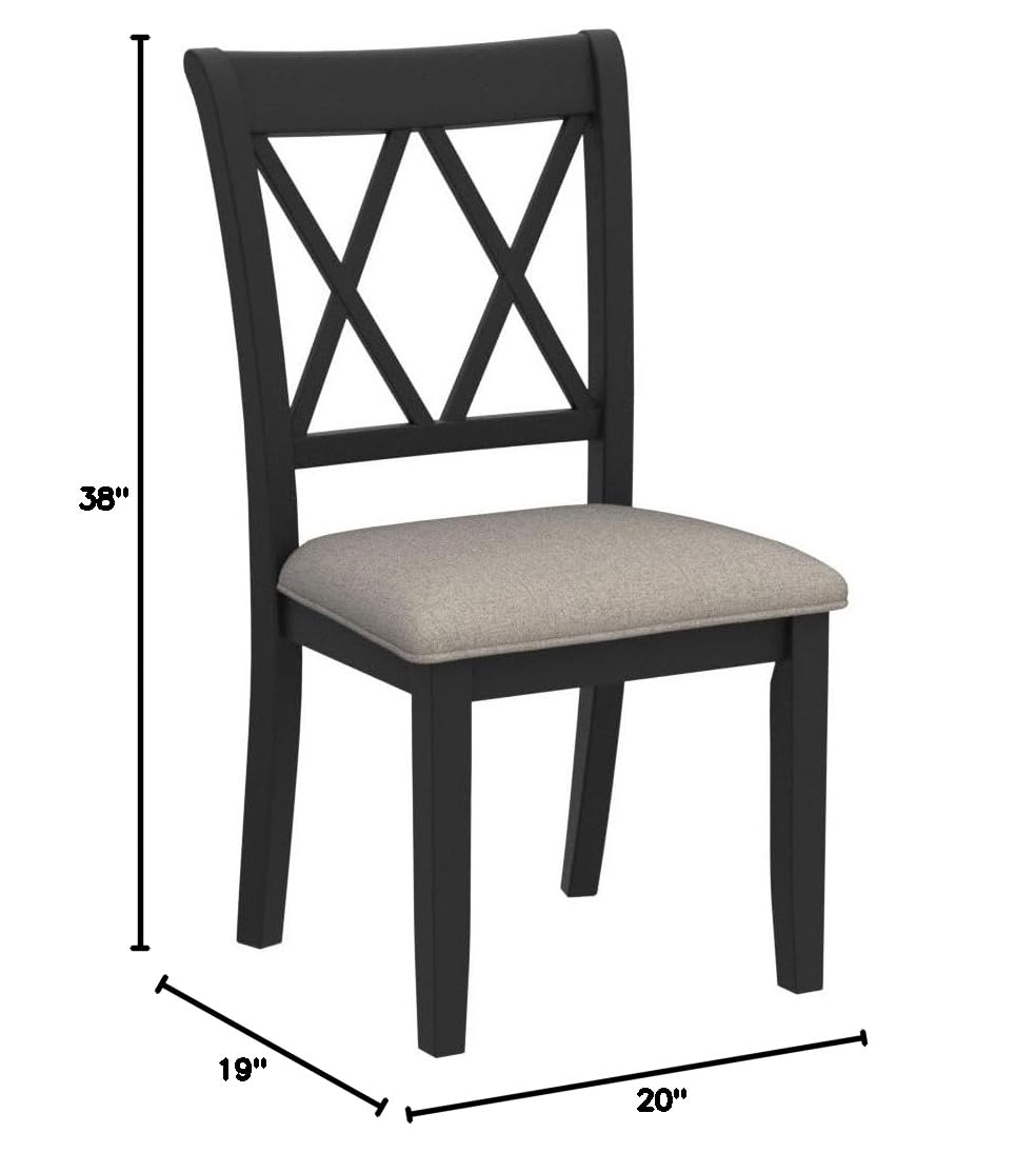 Upholstered Cross-Back Dining Chairs, Set of 2
