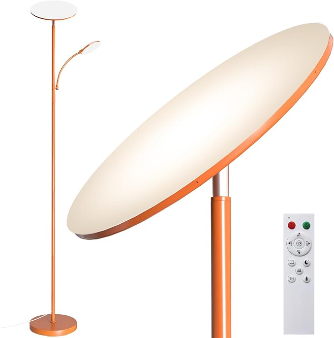 LED Floor Lamp with Bendable Reading Light, 44W 4500LM, Dimmable, 69" Tall