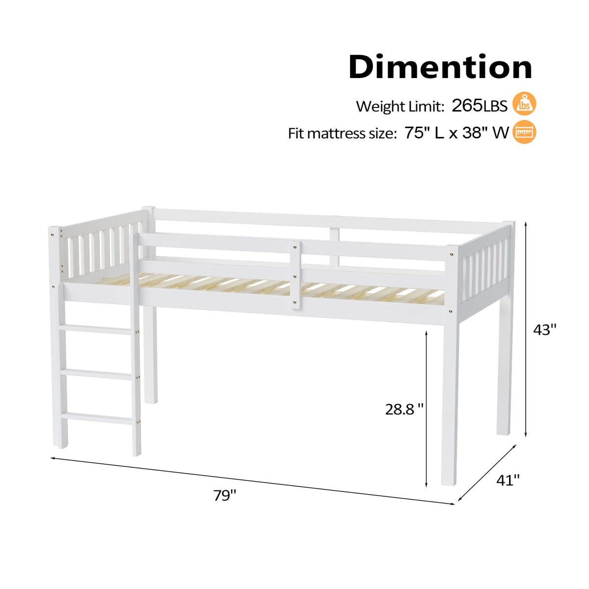 Twin Low Loft Bed