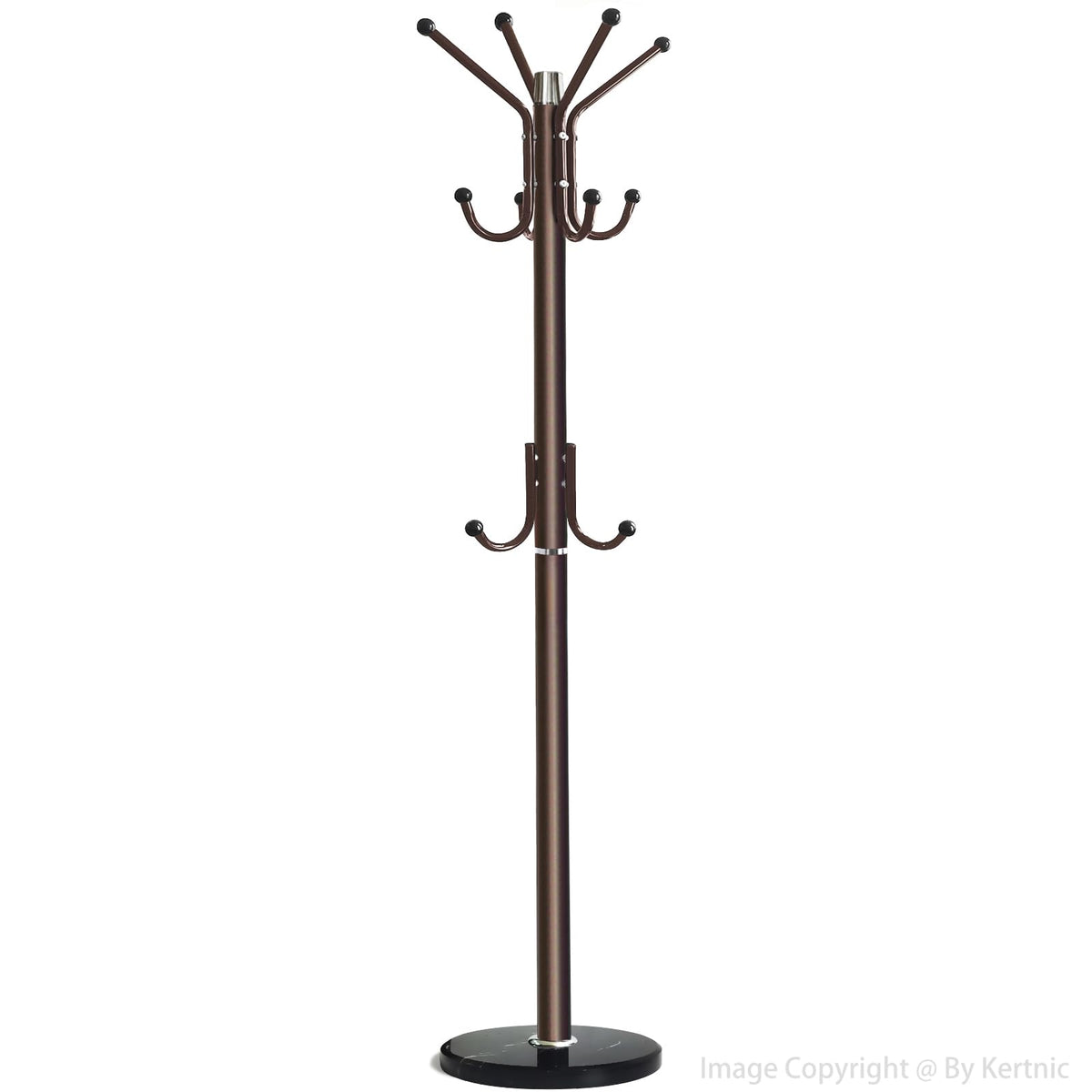 Bronze 11-Hook Freestanding Coat Rack