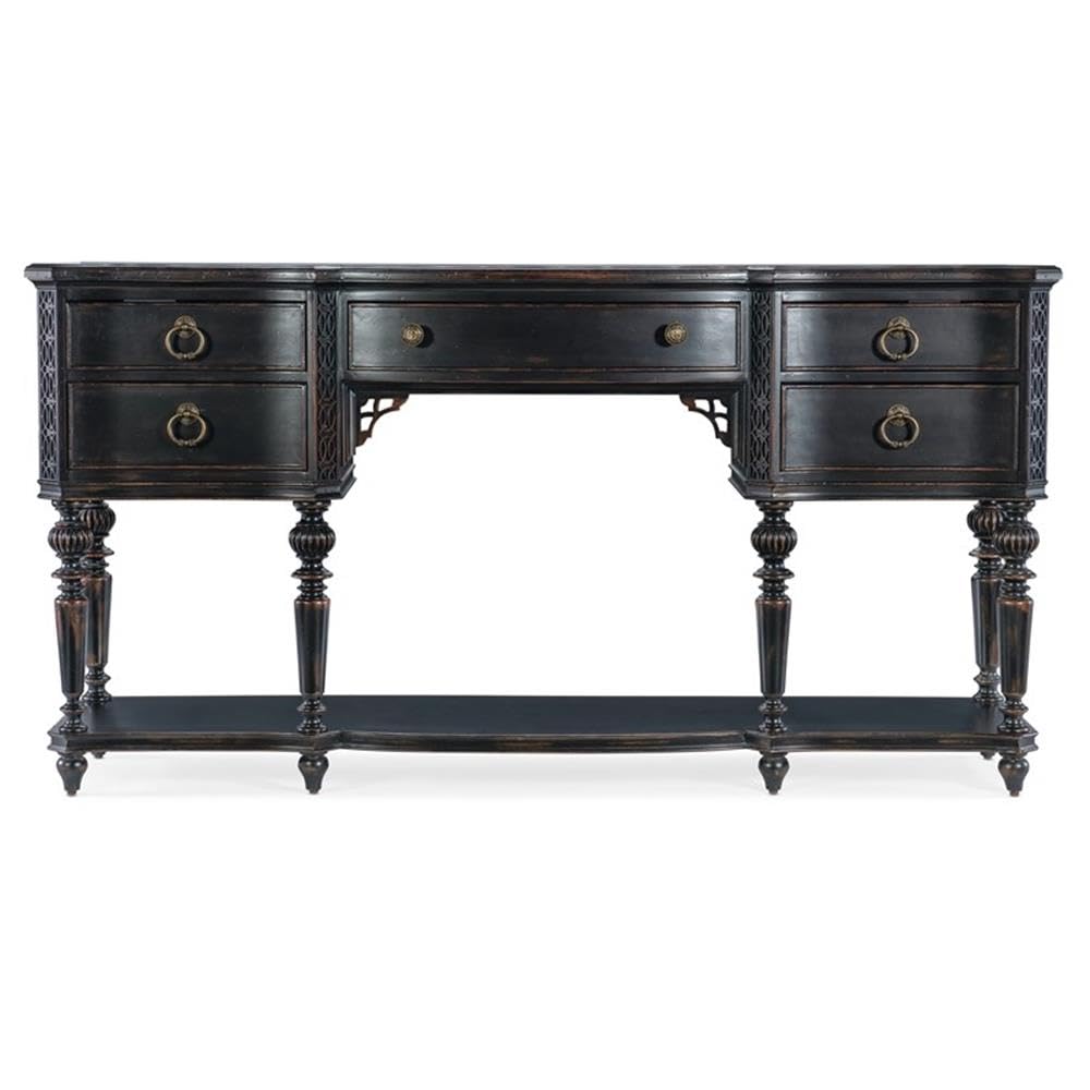 Hooker Furniture Charleston Five-Drawer Wood Server in Black Cherry Finish