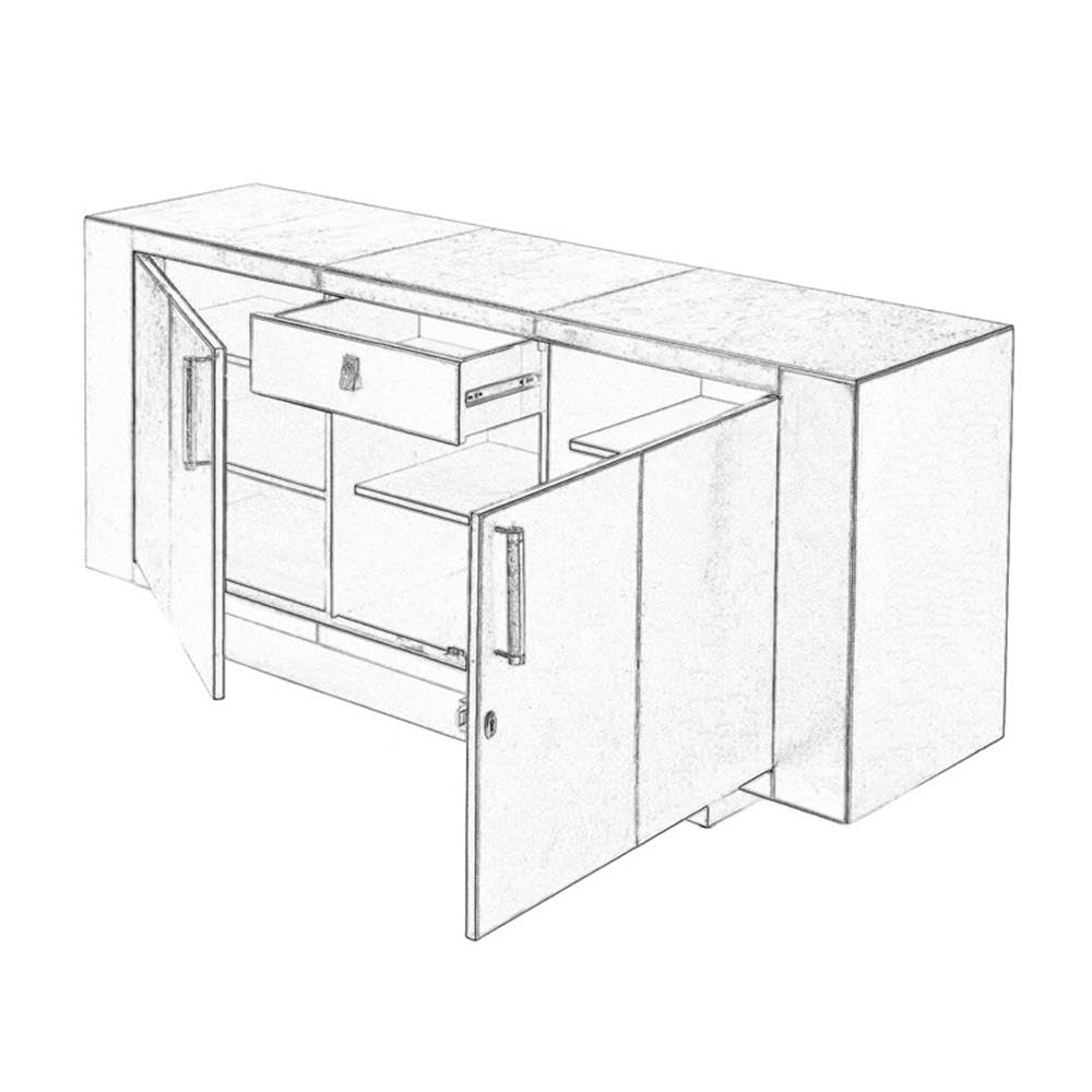 Butler Specialty Company Francois Silver Leather 70.5" Buffet Sideboard - Silver