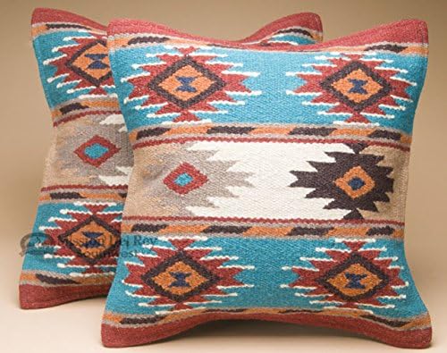 Southwestern Wool Throw Pillow Covers 18x18 – Set of 2
