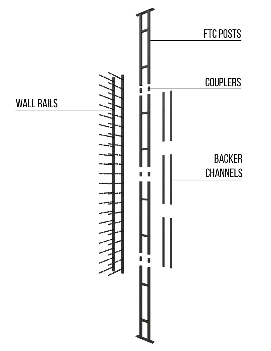 Black Floor-to-Ceiling Wine Rack