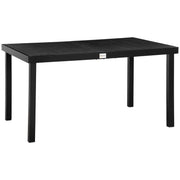 Rectangular Outdoor Dining Table with Aluminum Legs