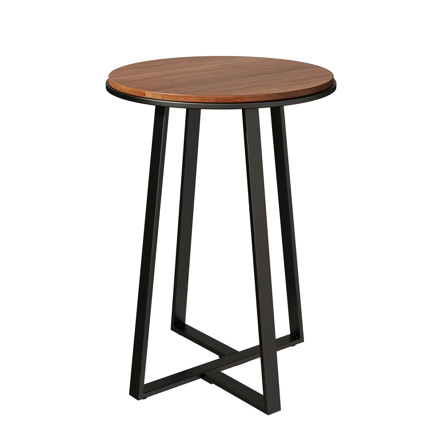 Round Side Table with Metal Frame