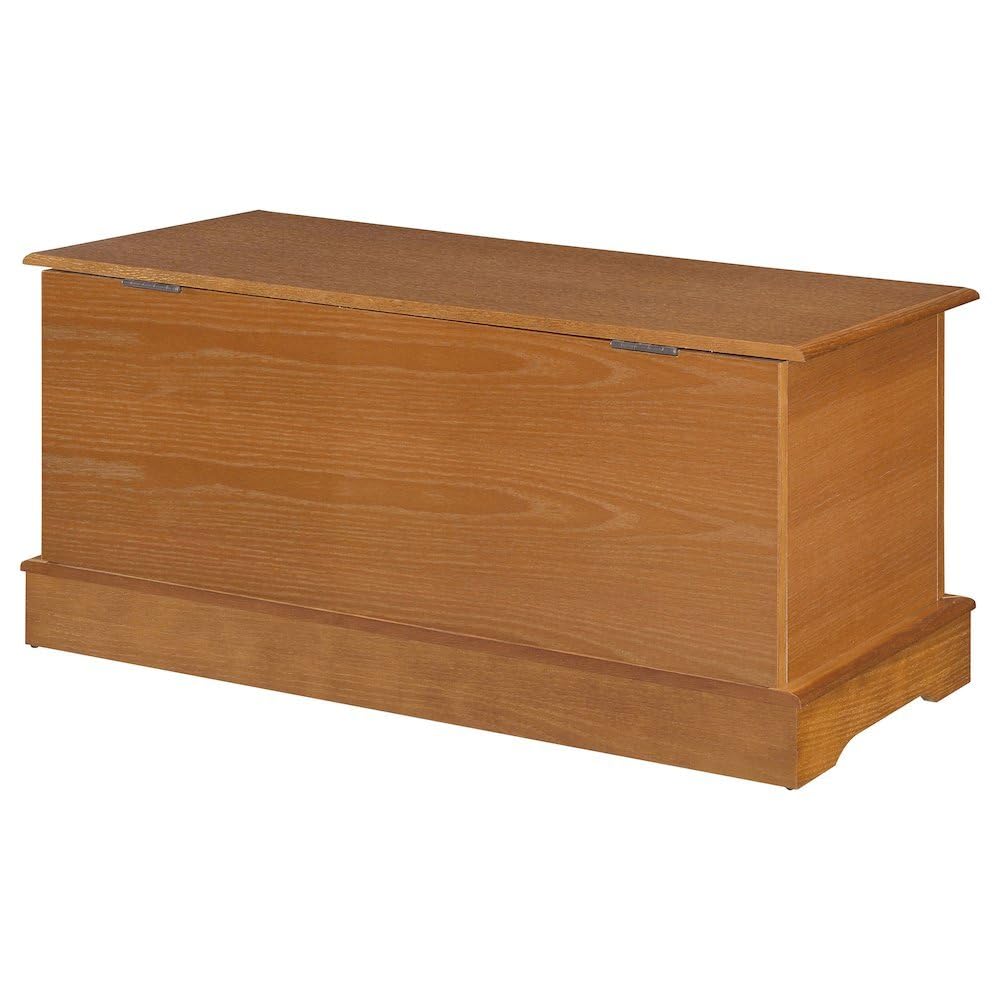 Furnifact Honey 40 Inch Wide Wooden Storage Trunk with Spacious Interior - Decorative Blanket Chest and Hope Chest for Bedroom, Entryway or Living Room