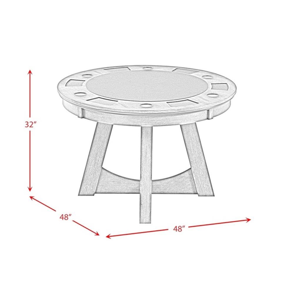 Round Game Table with Cup Holders