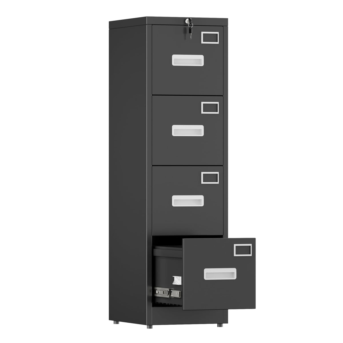 Aobabo 4-Drawer Metal File Cabinet, Anti-Tip Interlock, Letter/Legal