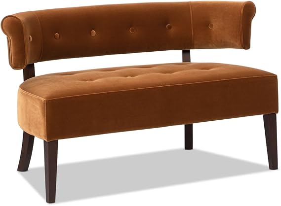 Beige Tufted Bench Settee