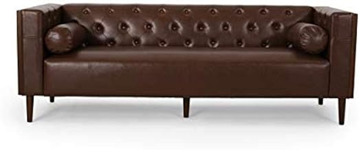 Tufted Faux Leather Sofa