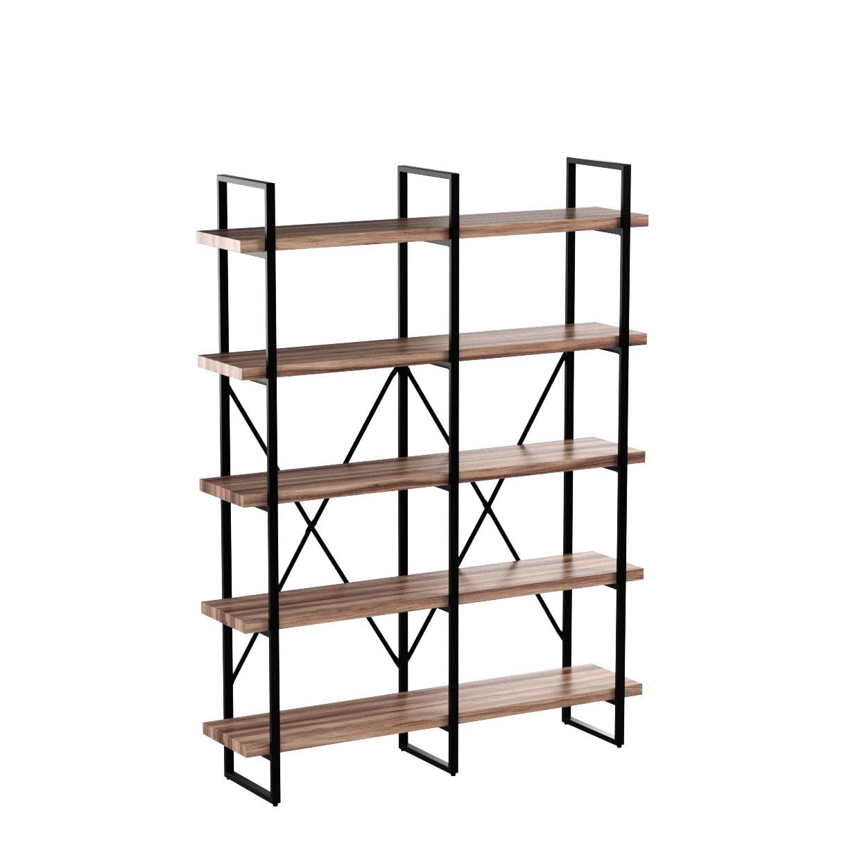 5-Tier Double Wide Industrial Bookshelf