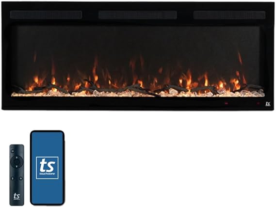 Wall-Mount Electric Fireplace with WiFi & Alexa