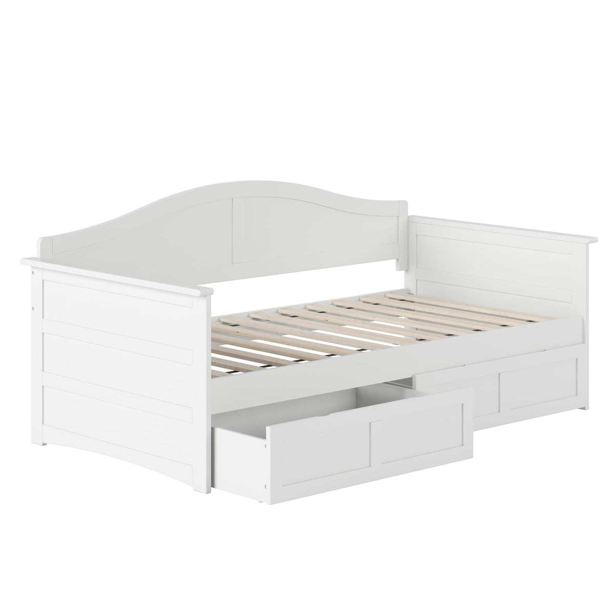 AFI, Acadia Twin Wood Daybed with 2 Storage Drawers, White