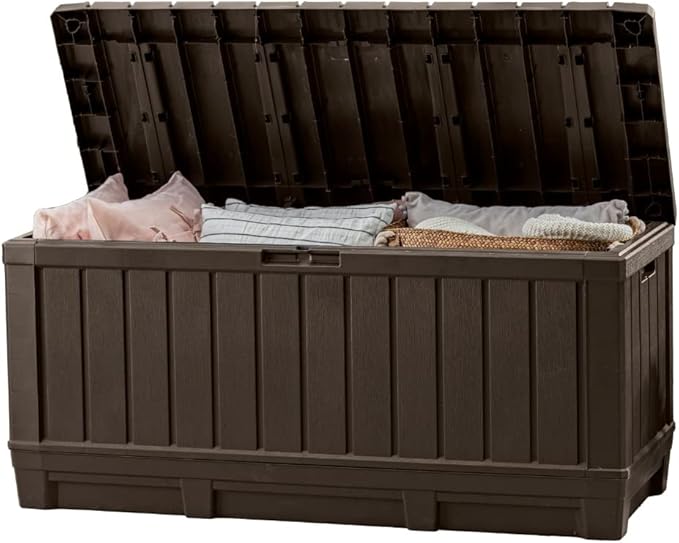 92-Gallon Resin Deck Box with Bench Seating