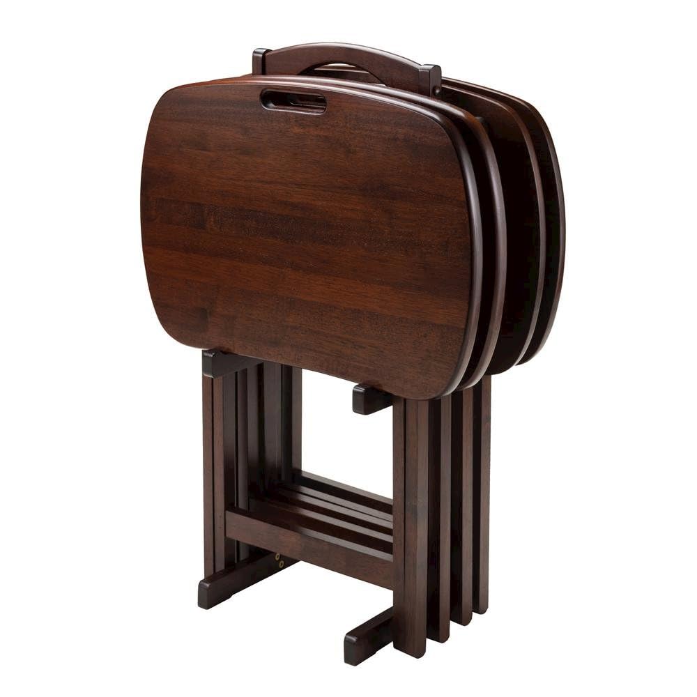 Folding TV Tray Table Set with Stand