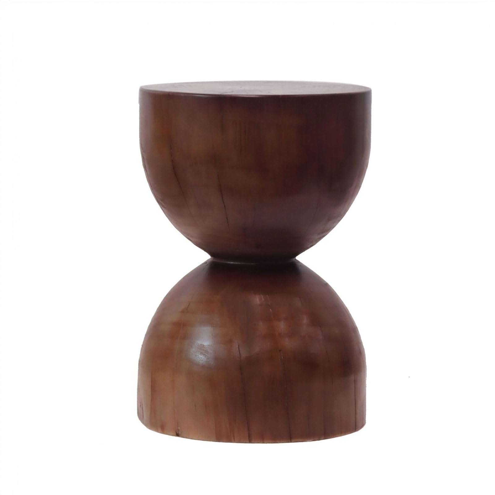 Round Wood Drum Side Table
