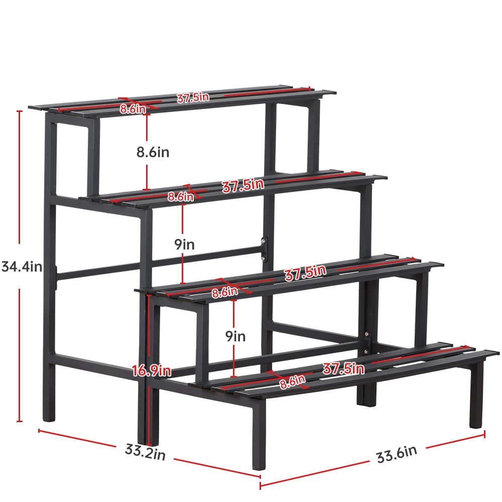 DHYGOTFUR Aluminum Plant Stand Indoor & Outdoor Flower Rack 4-Tier