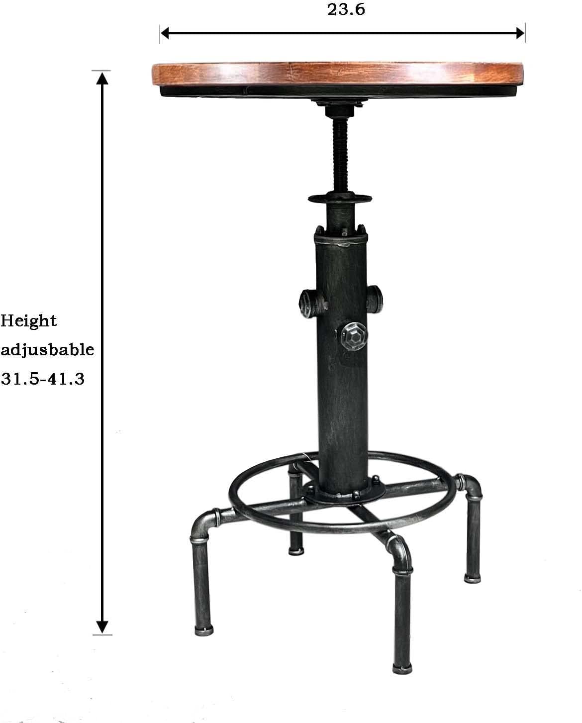Industrial Pub Table & 2 Stools Set