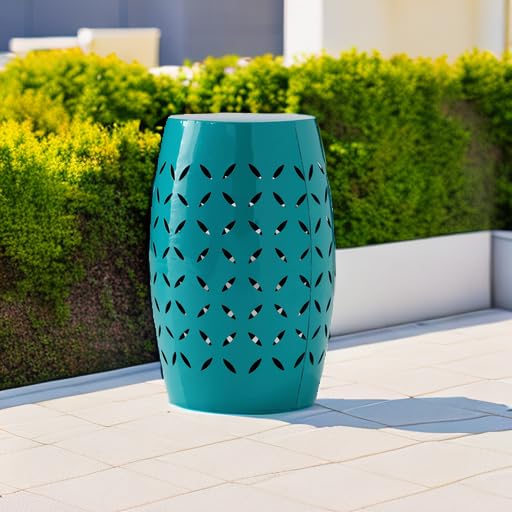 Christopher Knight Home Lilac Outdoor 12" Iron Side Table, Teal