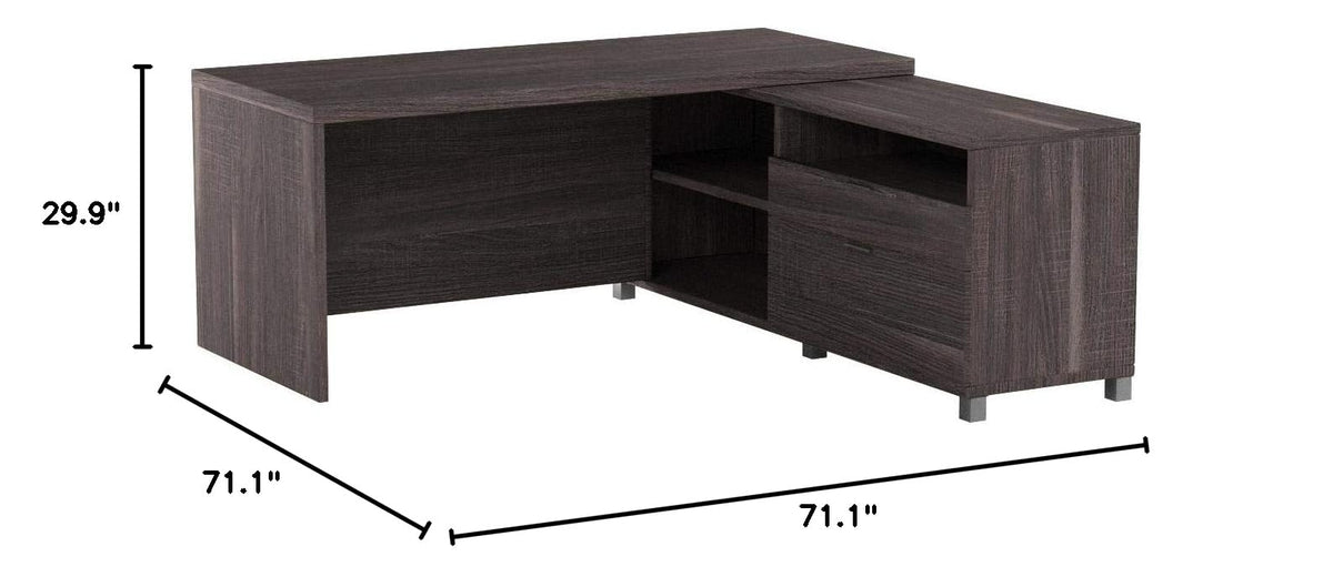 Reversible L-Shaped Desk with Storage