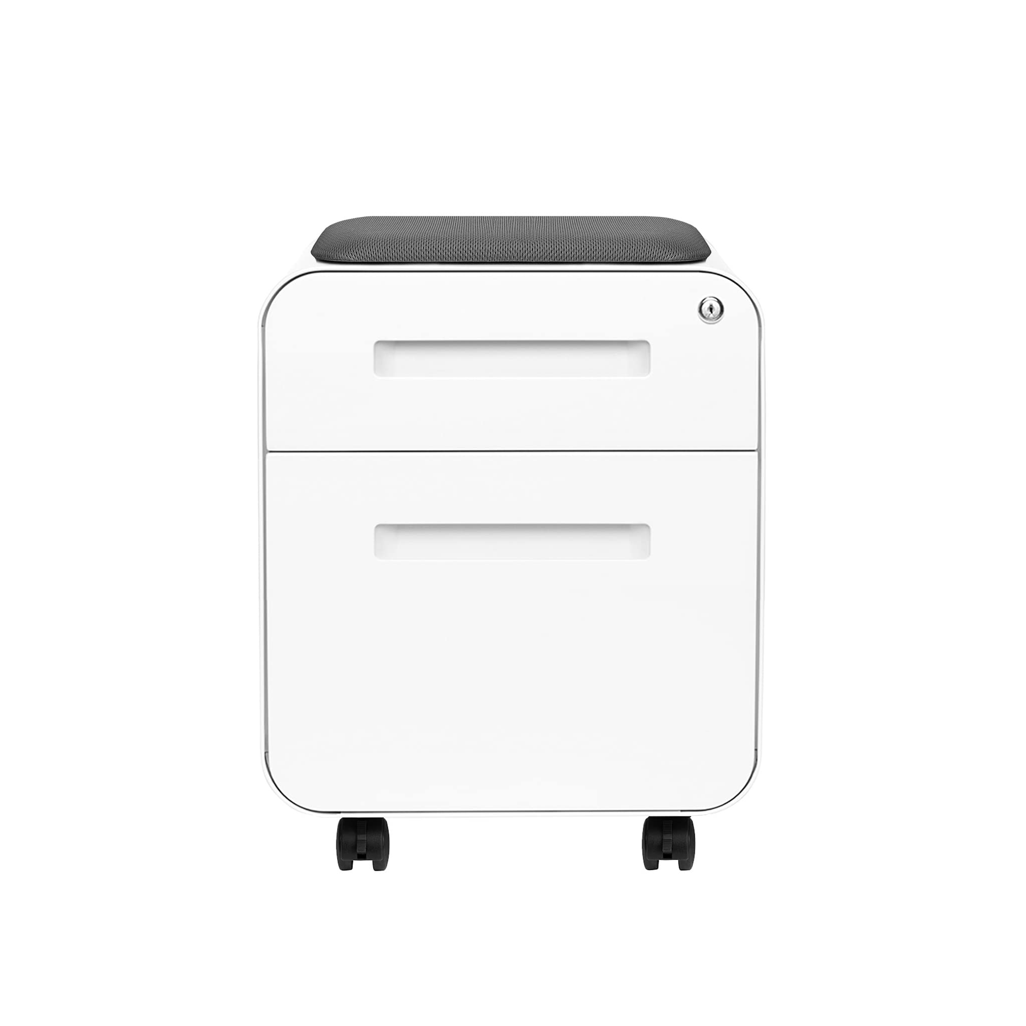 2-Drawer Seated Mobile File Cabinet with Cushion