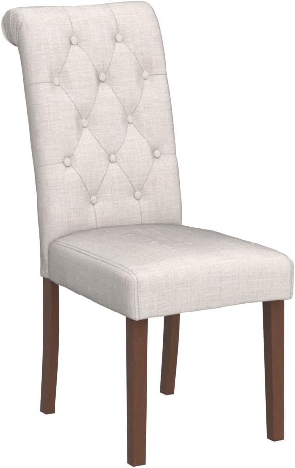 Upholstered Dining Chairs with Solid Wood Legs