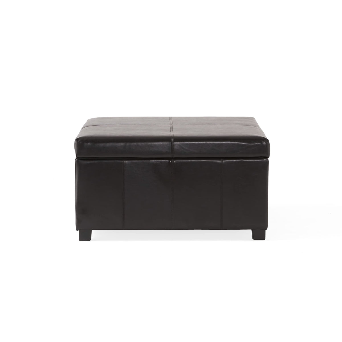 Square Leather Storage Ottoman