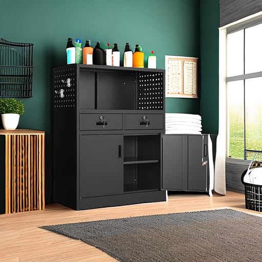 Locking Steel Cabinet with Drawers