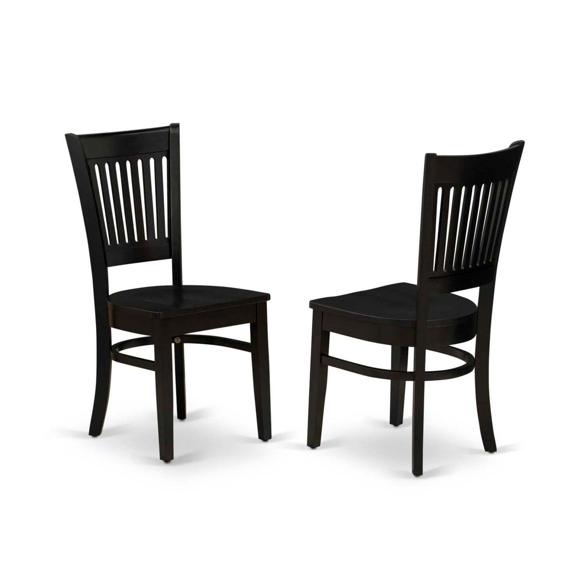 East West Furniture ESVA3-BCH-W 3 Piece Dining Table Set for Small Spaces Contains a Round Dining Room Table with Pedestal and 2 Wood Seat Chairs, 30x30 Inch, Black & Cherry