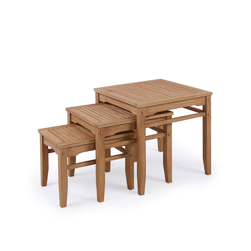 Teak Nesting Side Tables Set of 3