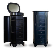 Oval Jewelry Armoire with Mirror & 7 Drawers