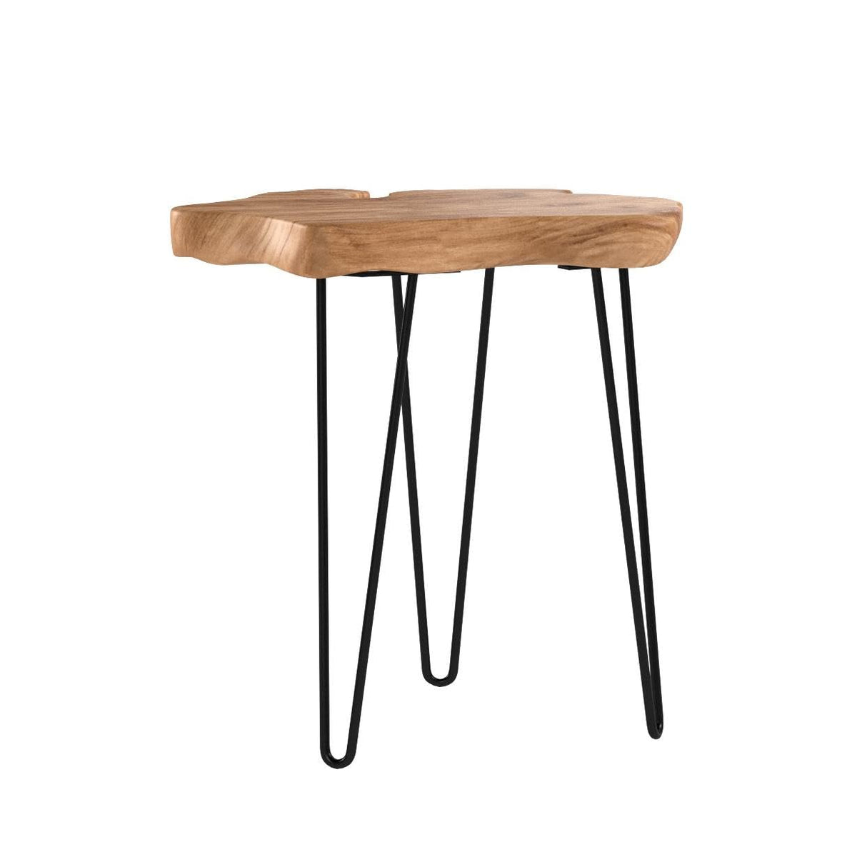 WELLAND Live Edge Cedar End Table with Hairpin Legs, 20.5" H