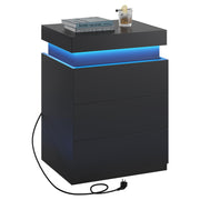 LED Nightstands with Charging Station, Set of 2